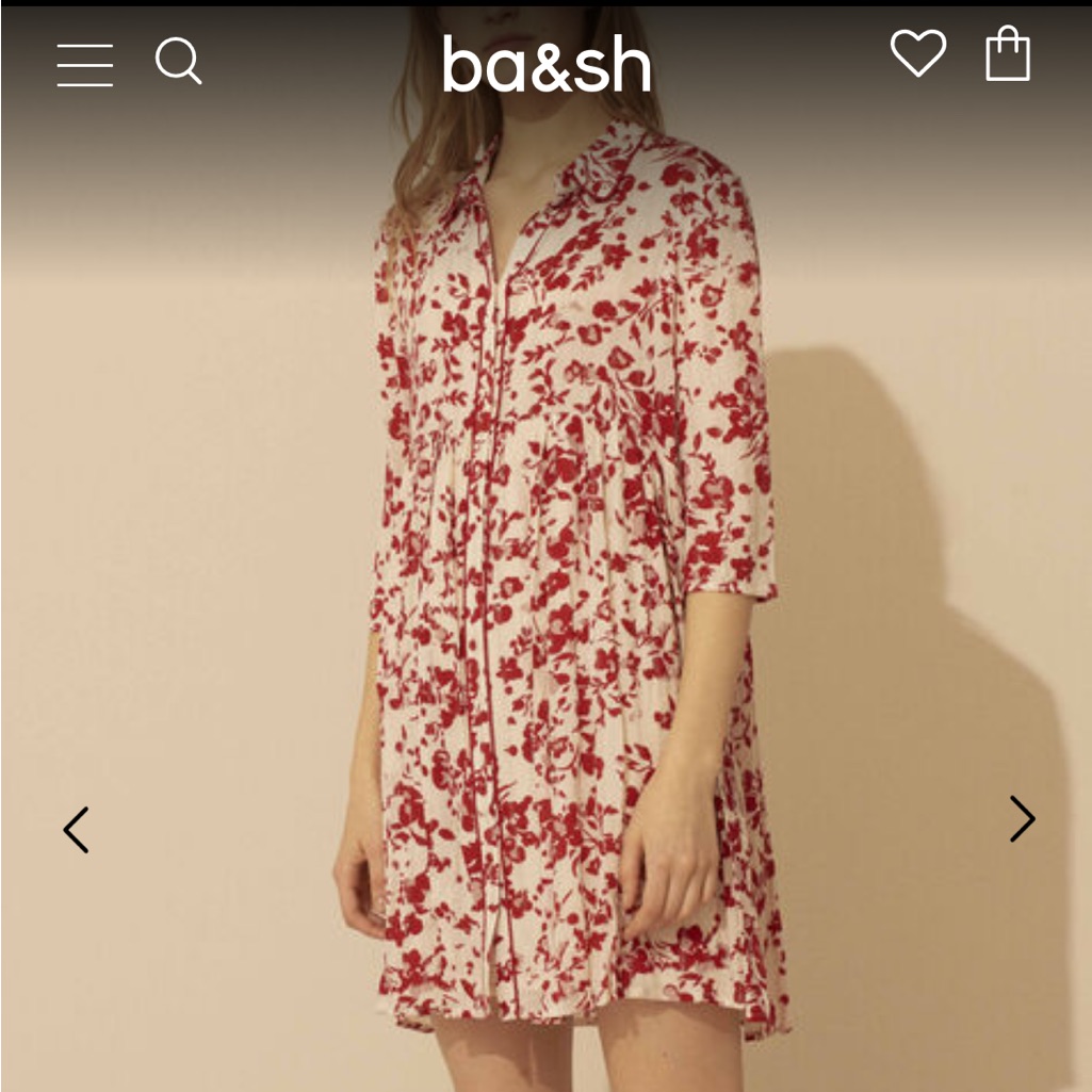 Nwt Ba&Sh Erine Dress In Red & White Pattern